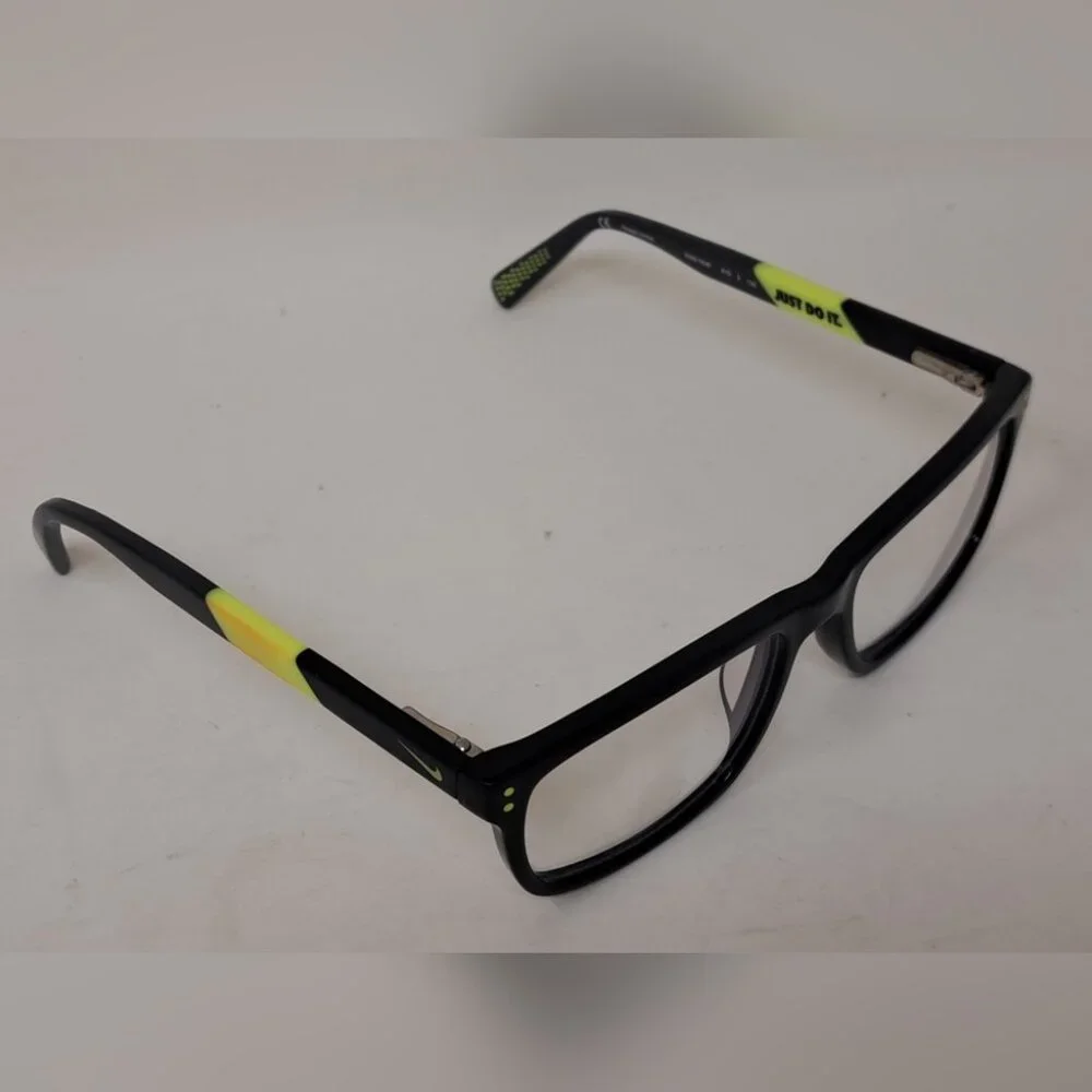 Nike Kid Glasses Frames Swoosh Black Yellow Square 5536 010 49-15-140